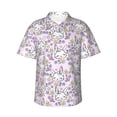 thumbnail image 2 of Xecao Purple Rabbit print Hawaiian shirt - a stylish short-sleeve button-down for men, perfect for casual beach and tropical outings., 2 of 9
