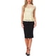 thumbnail image 2 of INSPIRAR CHIC Blusa sin mangas de encaje floral de ganchillo con cuello redondo y peplum para mujer L Beige, 2 of 6