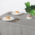thumbnail image 3 of TRAHOO-Faux Linen Rectangle Tablecloth - Wrinkle and Stain Resistant Washable Table Cloth for Kitchen Dining Room Holiday Table Cover for Party Dinner Outdoor Picnic, Light Grey, 70 x 140 Inch, 3 of 4