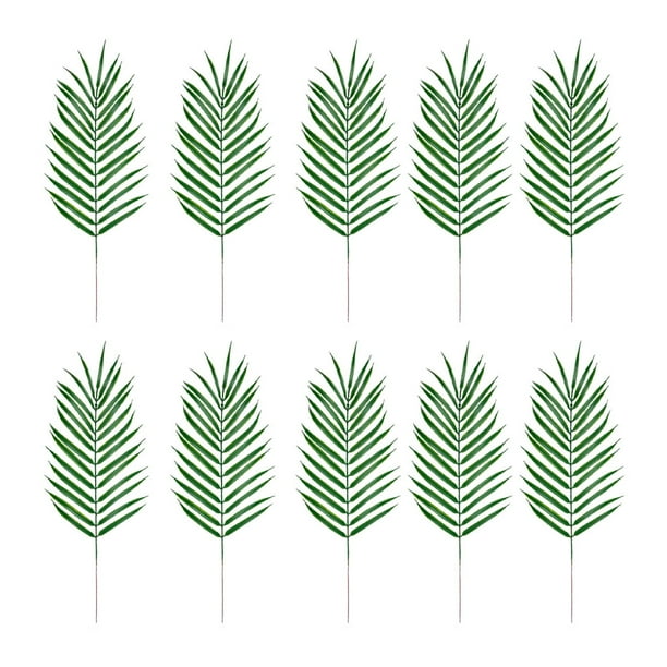 Billuyoard 10 hojas de palma artificiales verdes de bajo mantenimiento para espacios interiores y exteriores elegantes y respetuosas con el medio Decoración A01325