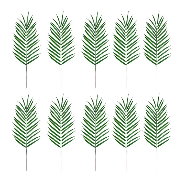 tredstone 10piece With Large Fake Green Plants Eco-friendly And Easy To Clean Low Maintenance Plastic A01325 1Set