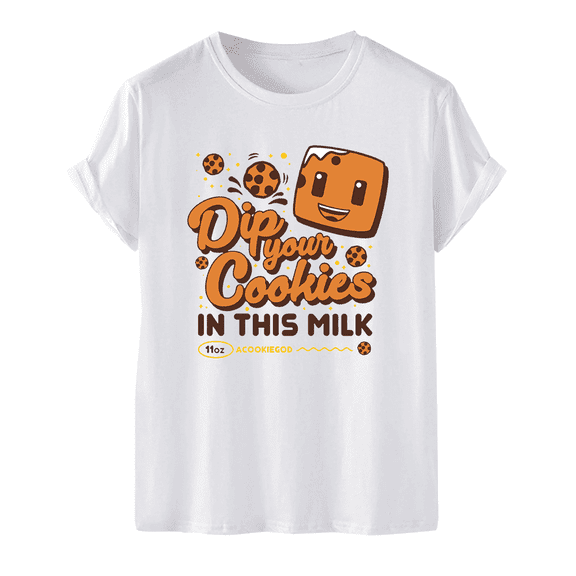 aCookieGod Merch T-Shirt Dip Your Cookies Summer T Shirts Cute Logo For Mens Boys Girls Womens Unisex Top Tee