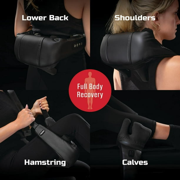 NUTRUX フェイシャルケアデバイス ブラック Heated Shiatsu Neck & Shoulder Massager with 3D Kneading