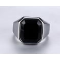 thumbnail image 6 of Vnox Signet Rings for Men, Silver Stainless Steel Rings with Square Acrylic, Thumb Ring Band for Dad and Father, Male Jewelry, 6 of 7