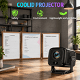 Projector Keystone Mini Projector, Black1, 1080p FHD, 4K Support, Portable with WiFi6 and ...