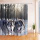 thumbnail image 1 of Cortina de ducha de baño de tela de poliéster ABPHQTO 160x180 cm lobos al atardecer en un bosque, 1 of 1