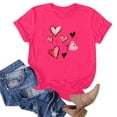thumbnail image 5 of Camiseta de Manga Corta de Cuello Redondo con Patrones de Corazón de Moda de Primavera de las Mujeres Vintage Clásico Top de Humor para Diario, Fiesta, Primavera Y Verano, 5 of 5