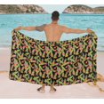 thumbnail image 2 of LA LEELA Men's Bath Trunk Swimwear Sarong Pareo Beach Wrap One Size Leaves, Black Summer Vacation Aloha, 2 of 5