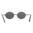 thumbnail image 2 of Classic Small Oval Spring Hinge Metal Rim Sunglasses All Black, 2 of 4