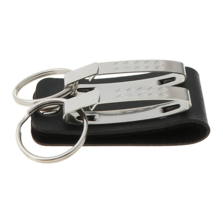 Portable Leather Belt Loop Keychain with Detachable Clips Belt Key Chain  Holder 