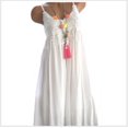 thumbnail image 2 of Vestido de verano Correa sin mangas Vestido de mujer Escote redondo Tela de niña, Blanco, XXL Jumpingount  AP002181-05, 2 of 4