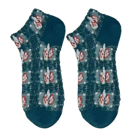 

No Show Womens Socks Retro Forest Stereoscopic Socks Versatile Boat Socks Short Socks