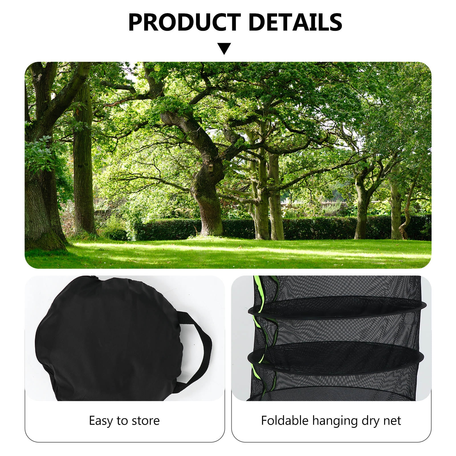 ELAYARD Black Multi-Functional Drying Net Basket, 1 Piece - Ideal for Gardeners, Outdoor Use, Camping, and Home Storage Solutions