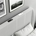 thumbnail image 4 of DHP Lamora Upholstered Wingback Bed Frame with USB, Queen, Light Gray Linen, 4 of 23