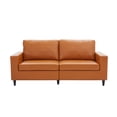 thumbnail image 3 of Veryke Contemporary Faux Leather 3 Seater Sofa, Brown, 3 of 7