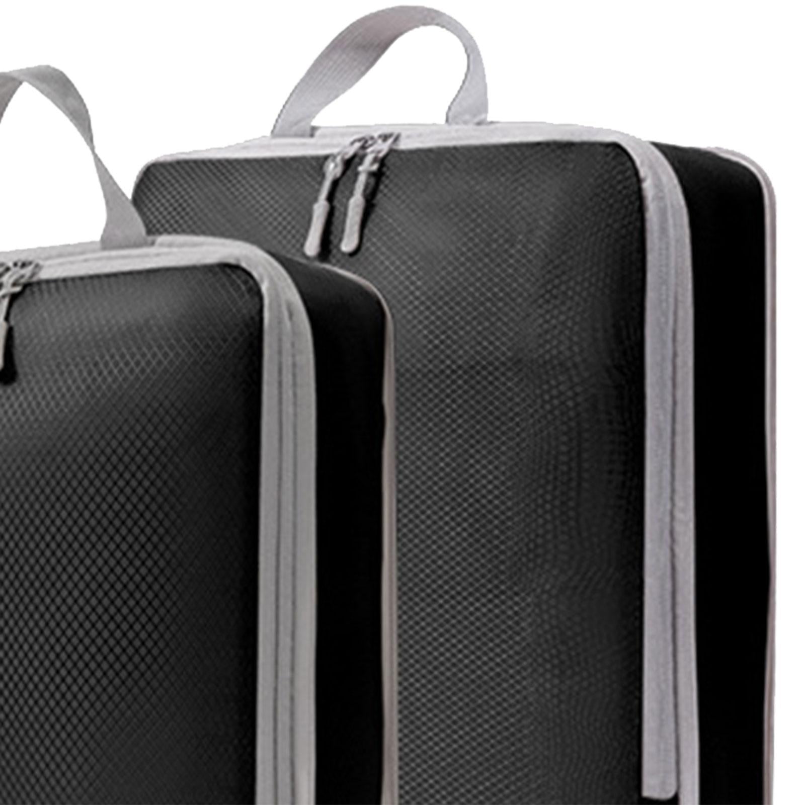 Nishiyuenyi 6 Pack Compression Cubes, Clothes Storage Bags, Breathable Toiletry Bag, Luggage black