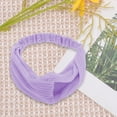 thumbnail image 4 of Unique Bargains 1 Pc Stripes Elastic Cross Headwrap for Women Light Purple, 4 of 6