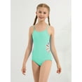 thumbnail image 3 of 7-14T Girls Summer One Piece Swimsuits Adjustable Spaghetti Strap Swimwear Floral Hollow-out Bathing Suit, Size 7-14 Years, 3 of 9