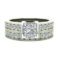 thumbnail image 4 of Princess Cut Cathedral Accented Diamond Wedding Ring Set 1.50 CTW 14K White Gold, 4 of 5
