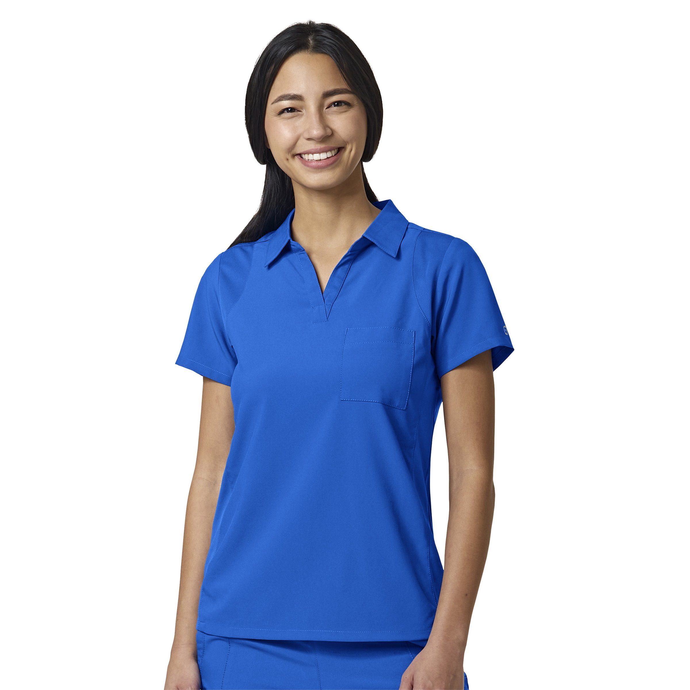 WonderWink W123 Polo Collar Scrub Top for Women with Performance Panels