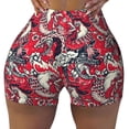 thumbnail image 2 of Balery Rooster Head Pantalones cortos de entrenamiento estampados para mujer, sin costuras, ajustados, para gimnasio, yoga, correr, deportes, ejercicio activo, fitness.-Medium, 2 of 8