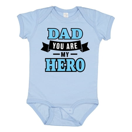 

Inktastic Dad You Are My Hero in Blue Gift Baby Boy Bodysuit