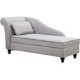 thumbnail image 3 of Andeworld Chaise Lounge with Storage,Indoor Lounge Sofa for Living Room,Bedroom(Left Arm,Grey), 3 of 7