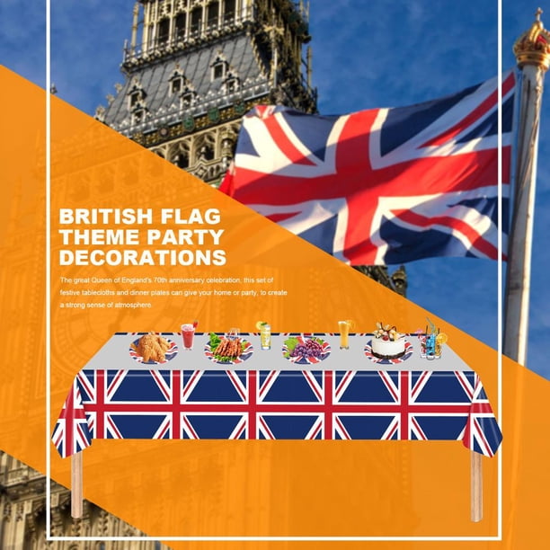 Suministros de fiesta de la bandera británica del Reino Unido - Mantel de Gran Bretaña Union Jack 1 paquete