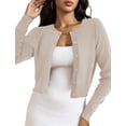 thumbnail image 1 of Suéter LETDIOSTO cárdigan corto bolero con botones color camel talla M, 1 of 8