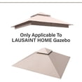 thumbnail image 2 of Gazebo Replacement Canopy Top 8'x8', Removable Vented Double Top Cover, UV-Protected, 100% Polyester, for Backyard, Garden, Lawn, Khaki, 2 of 6