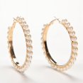 thumbnail image 2 of Boucles d'Oreilles Mode pour Femmes Perles Chic Plaqué Or Créoles, 2 of 6