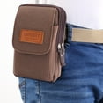 thumbnail image 4 of OUSITAID Multi-function Men Canvas Waist Bag Phone Belt Pouch (Horizontal Coffee), 4 of 8