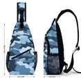 thumbnail image 2 of Full Print Chest Bag 8×15in Outer Large Bag On Both Sides Of Mesh Bag Inside Pocket Design Sponge Pad Shoulder Strap Vector Camouflage Pattern Blue_3, 2 of 8