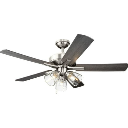 Better Homes & Gardens 52  Nickel Transitional Ceiling Fan  5 Reversible Blade  3 LED Bulbs Included