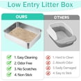 thumbnail image 4 of 2 Pack Low Entry Cat Litter Box, 17.7"×13.8"×2.8" Stainless Steel Kitten Litter Box for Small Cat, Kitty Shallow Litterbox for Guinea Pig, Puppy, Hamsters Toilet, 4 of 9