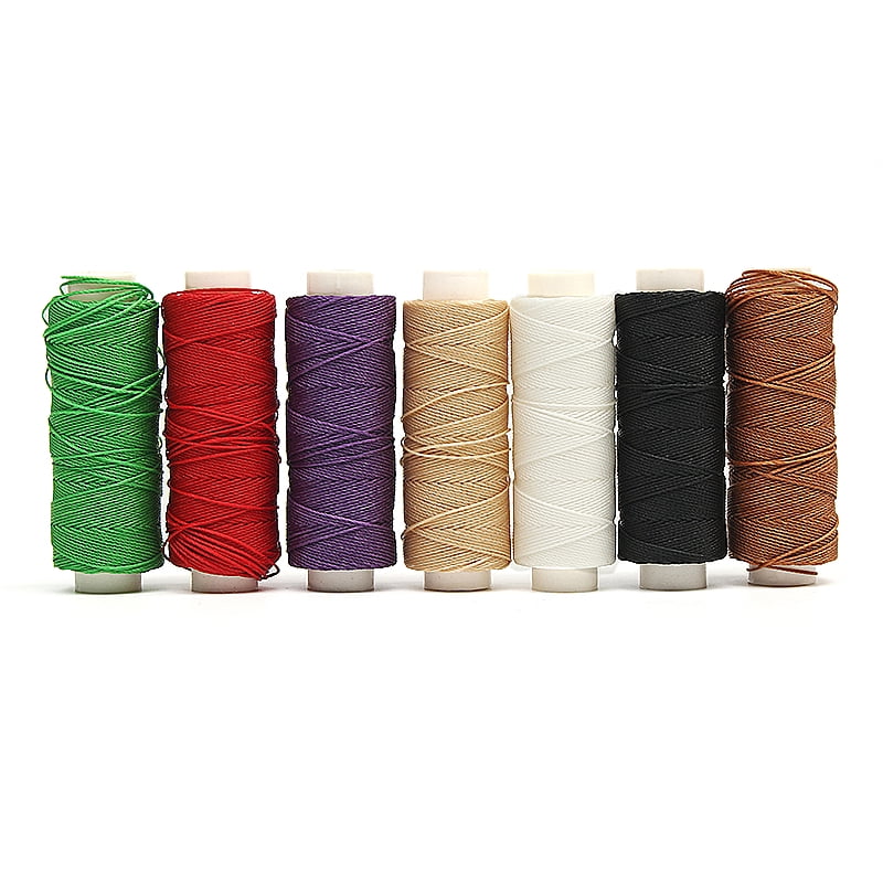 0.45mm 50M Faux Leather Sewing Waxed Thread Cord DIY Hand Stitching Awl
