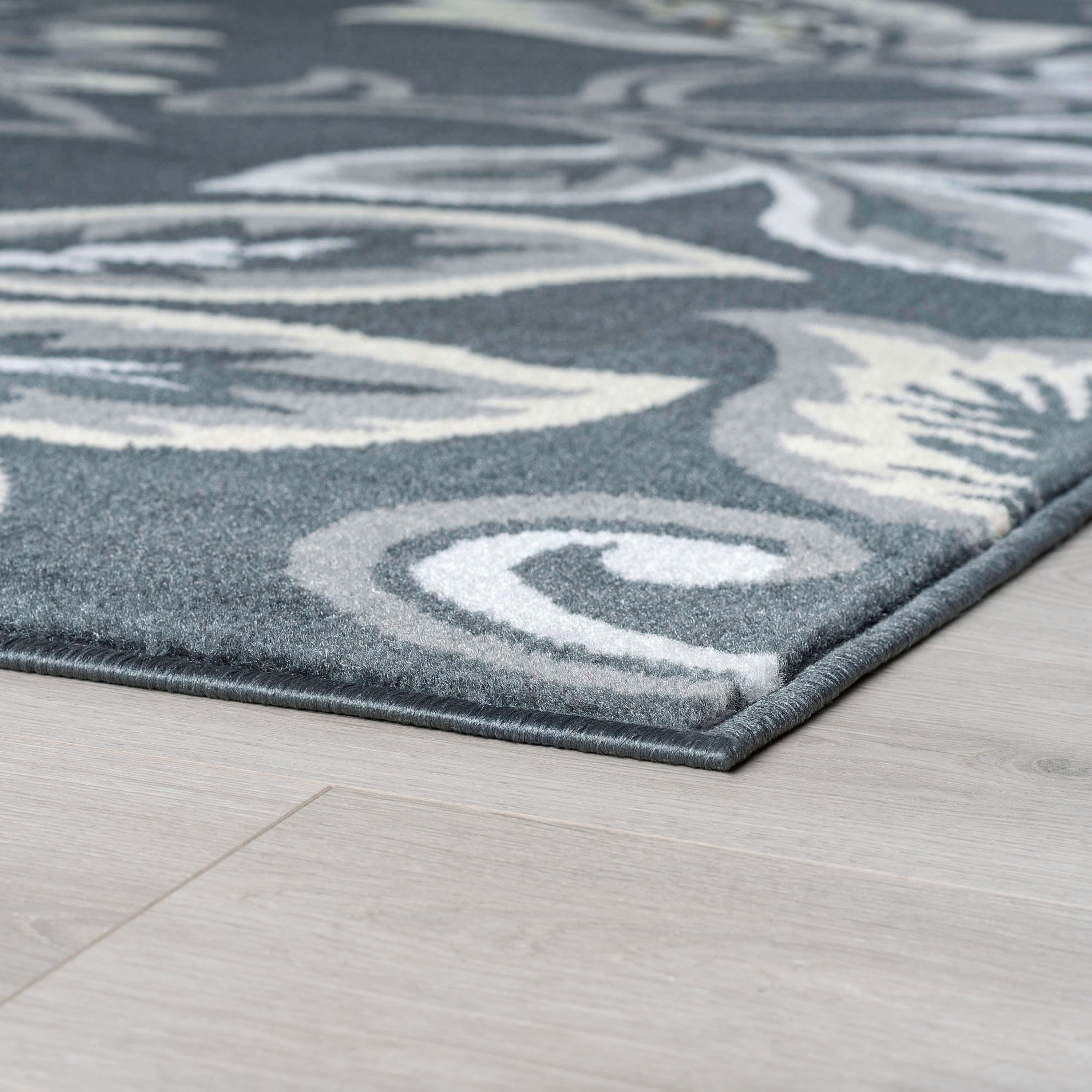 Madison Traditional 9' x 12' Dark Gray Polypropylene Indoor Area Rug