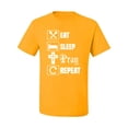 thumbnail image 2 of Eat Sleep Pray Repeat for Christians Faith | Mens Inspirational/Christian Graphic T-Shirt, Gold, Small, 2 of 3