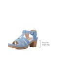 thumbnail image 5 of KEGIRLOM Women Fashionable Casual Spring And Summer Comfortable Solid Color Car Stitching Thick High Heels Comfortable Plus Size Sandals Sky Blue 6, 5 of 9