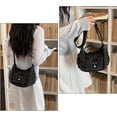 thumbnail image 4 of Sunyuer Women Vintage Washed Denim Crossbody Bag, Casual Small Hobo Shoulder Purse, Trendy Denim Sling Handbag with Front Pocket, Adjustable Strap Fashion Daily Outdoor Travel Shoulder Bag, 4 of 7