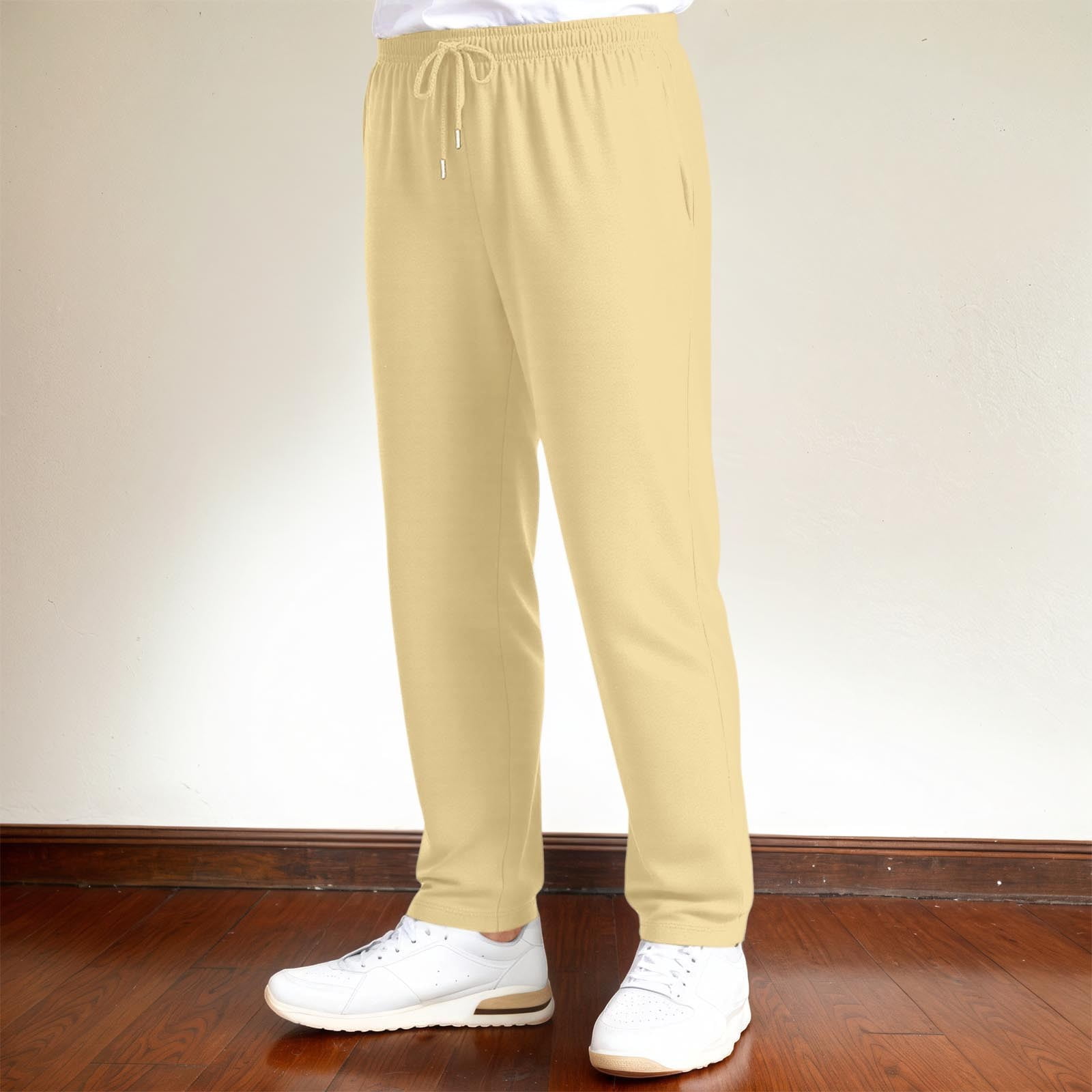 Zszcpp Summer Pants For Mens 2025 Fleece Lined Sweat Long