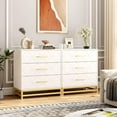 thumbnail image 3 of Luku 3 Drawer Dresser for Bedroom, White Nightstand for Bedroom with Storage, Wooden Chest Drawers for Closet, Bedroom, Dresser Bedroom Modern Bedside Nightstand with Gold Handles, Nightstand Dresser, 3 of 7