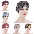 thumbnail image 2 of Women Chemo Cancer Braid Turban Cap Ethnic Bohemia Twisted Hair Cover Wrap Turban Headwear Muslim Hijab, 2 of 7