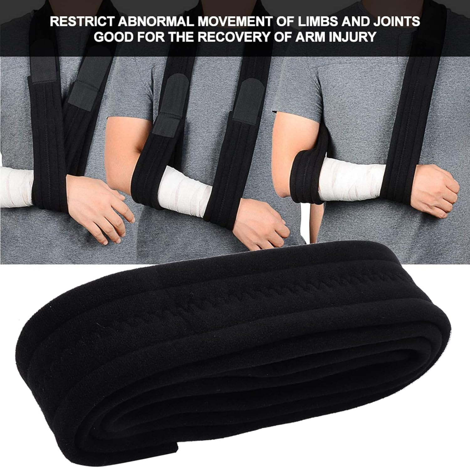 Hemvt Shoulder Compression Sling, Versatile Arm Support Brace for Broken Hand, Elbow Injury, or Rotator Cuff, Foam Pad Adjustable Shoulder Brace, Universal Fit Left/Right Arm