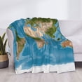 thumbnail image 3 of Yiaed Earth View World Map Print Blanket Throw Blanket Soft Cozy Flannel Blanket for Home Bed Sofa Couch Chair-50"x40", 3 of 6