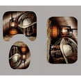 thumbnail image 4 of 4PCS/Set Western Cowboy Shower Curtain set, Waterproof Fabric Bath Curtain, Brown Rustic Barn Wooden Board Vintage Country Farmhouse Bathroom Decor, Non-slip Bathroom Mat Toilet Rug, Boots & Hat, 4 of 7