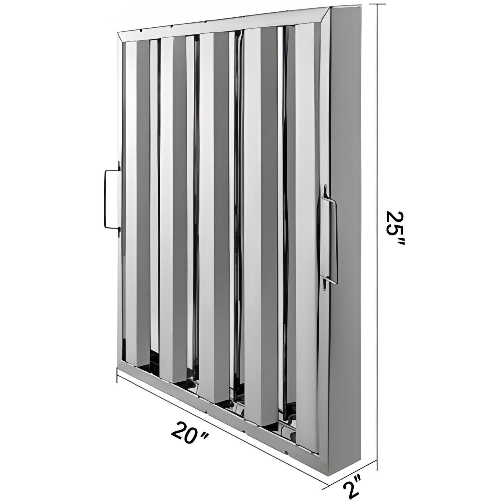 19.5 x 24.5 inch range hood filter, 6-piece 430 stainless steel commercial range hood filter with 4 grooves for high grease kitchen exhaust