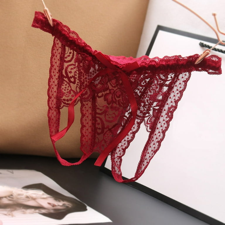 Christmas Gifts for Women UHEOUN Sexy Underwear for Women, Plus Size Lace  Sheer Lingerie Panties Lace Knickers Briefs Underwear Thong for Women  Naughty for Play, Christmas Clearance Sale 