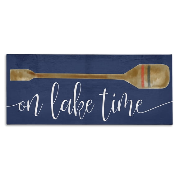 Stupell Industries Coastal On Lake Time with Oar Canvas Art, 24 x 10, by Lil' Rue