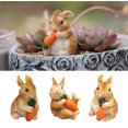 thumbnail image 4 of Naiovety 3 uds decoraciones estatua de conejo ornamento escultura en miniatura casa de muñecas Animal patio plantas de simulación presente Kits de decoración para fiestas, 4 of 6